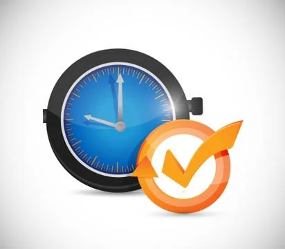 Time concept check mark cycle Illustrazione stock
