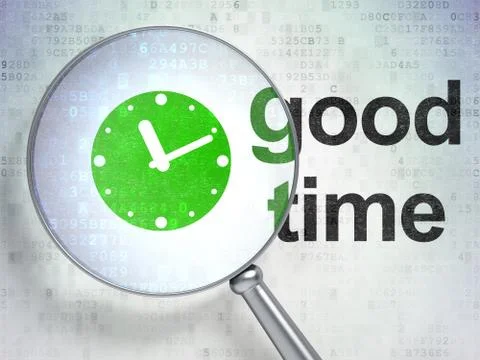 Time concept: Clock and with optical glass 库存插图