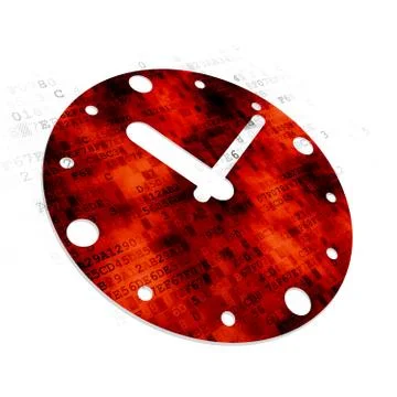 Time concept: Clock on Digital background Illustrazione stock