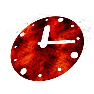 Time concept: Clock on Digital background Stock Illustration