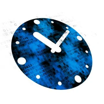 Time concept: Clock on Digital background Stock Illustration