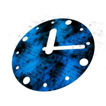 Time concept: Clock on Digital background Stock Illustration