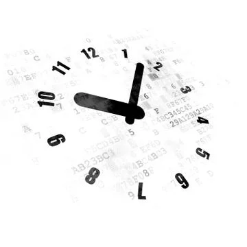 Time concept: Clock on Digital background Illustrazione stock