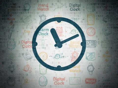 Time concept: Clock on Digital Paper background 스톡 일러스트