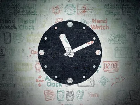Time concept: Clock on Digital Paper background Stock Illustration