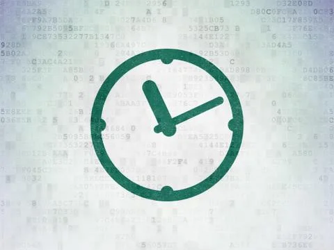 Time concept: Clock on Digital Paper background 스톡 일러스트