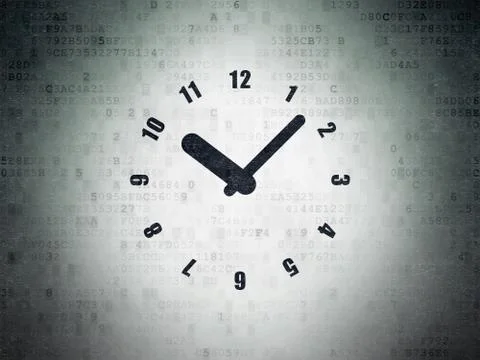 Time concept: Clock on Digital Paper background Stock Illustration