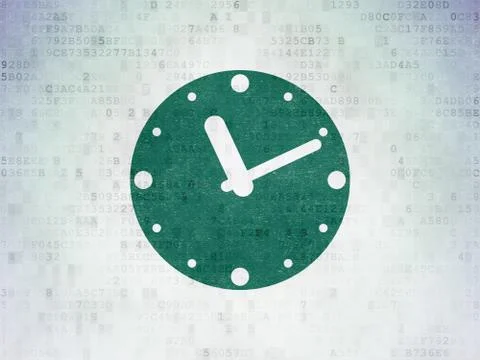 Time concept: Clock on Digital Paper background Illustrazione stock