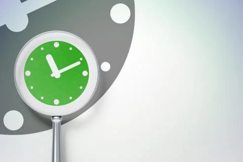 Time concept:  Clock with optical glass on digital background Stockillustratie