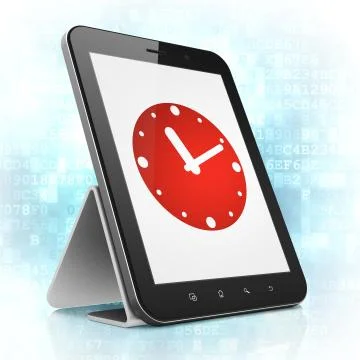 Time concept: Clock on tablet pc computer Stockillustratie