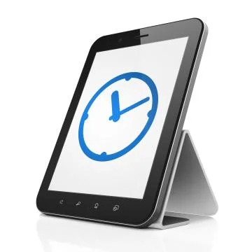 Time concept: Clock on tablet pc computer Stock Illustration