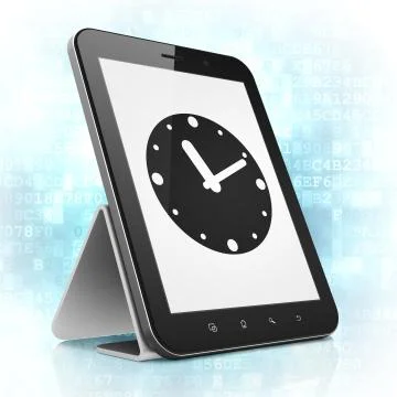 Time concept: Clock on tablet pc computer Stock Illustration