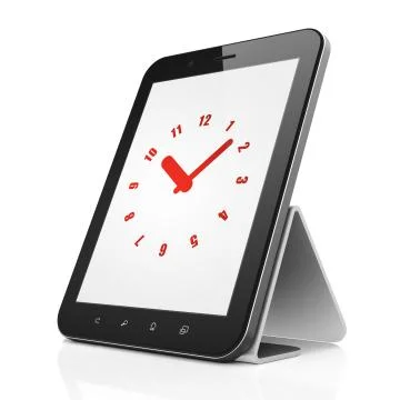 Time concept: Clock on tablet pc computer Stock Illustration