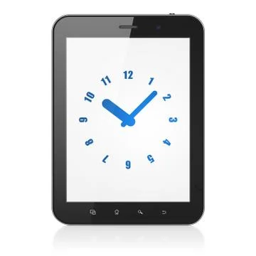 Time concept: Clock on tablet pc computer Stock Illustration