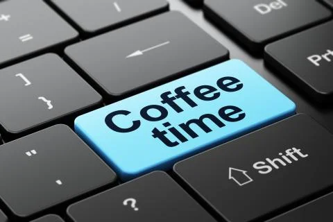 Time concept: Coffee Time on computer keyboard background Stock Illustration