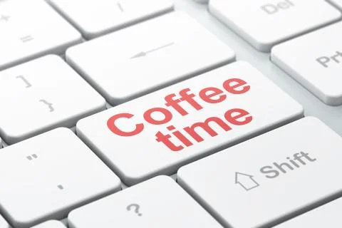Time concept: Coffee Time on computer keyboard background Stock Illustration