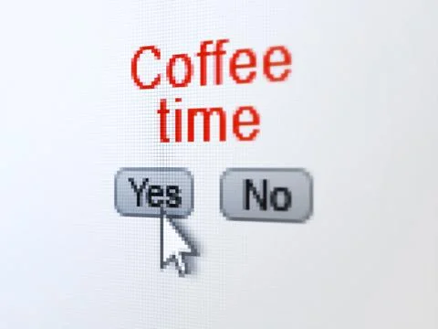 Time concept: Coffee Time on digital computer screen 스톡 일러스트