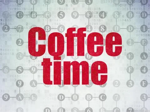 Time concept: Coffee Time on digital background 스톡 일러스트