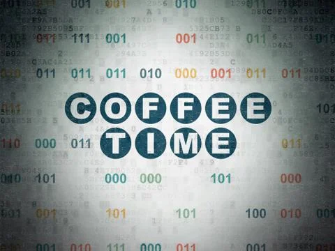 Time concept: Coffee Time on digital background Stock-Illustration