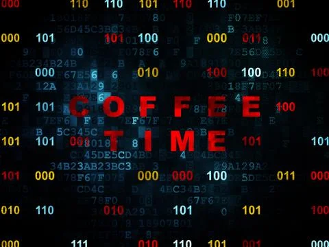 Time concept: Coffee Time on Digital background Stock Illustration