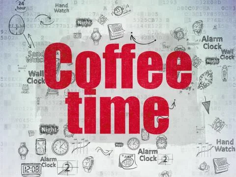 Time concept: Coffee Time on Digital Paper background Stock-Illustration
