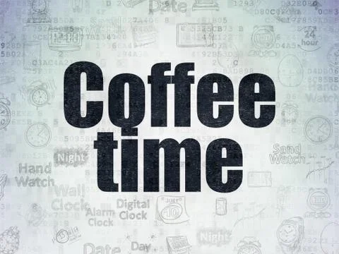 Time concept: Coffee Time on Digital Paper background Stock Illustration