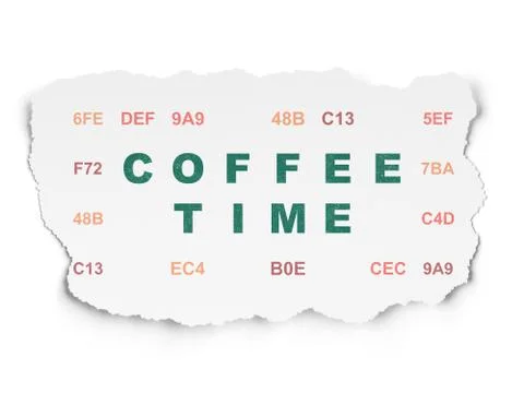 Time concept: Coffee Time on Torn Paper background Illustration