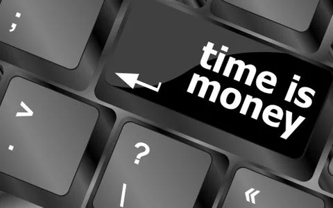 Time concept: computer keyboard with word Time is Money 스톡 일러스트