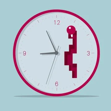 Time concept design, combination of gearbox and clock. Stock Illustration