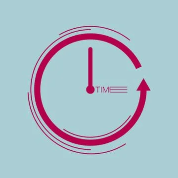 Time concept design. Isolated on blue background. Stock Illustration