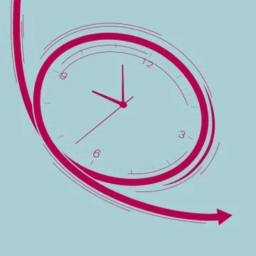 Time concept design. Isolated on blue background. Stock Illustration