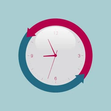 Time concept design. Isolated on blue background. Stock Illustration