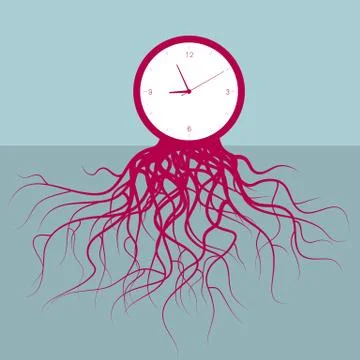 Time concept design. Isolated on blue background. Stock Illustration
