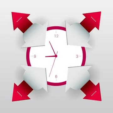 Time concept design. Isolated on blue background. Illustrazione stock
