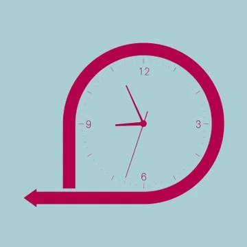 Time concept design. Isolated on blue background. Stock Illustration