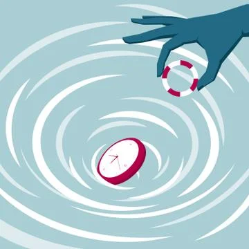 Time concept design. Isolated on blue background. Stock Illustration