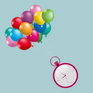 Time concept design. Isolated on blue background. Illustrazione stock