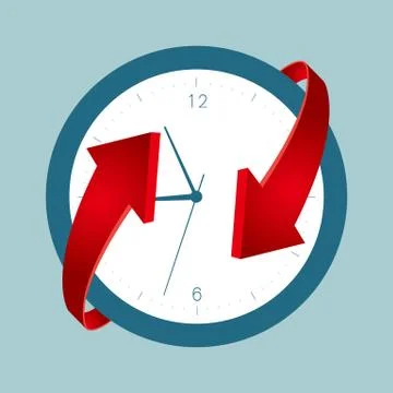 Time concept design. Isolated on blue background. Stock Illustration
