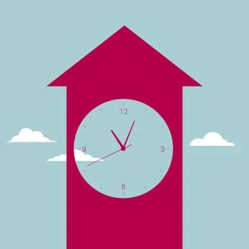 Time concept design. Isolated on blue background. Stock Illustration