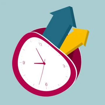 Time concept design. Isolated on blue background. Stock Illustration