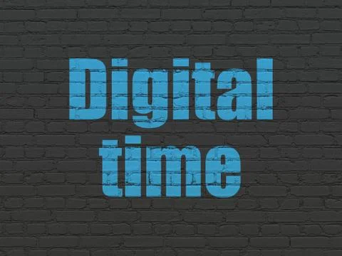 Time concept: Digital Time on wall background Ilustración de archivo