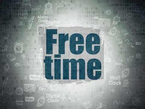 Time concept: Free Time on Digital Paper background Illustrazione stock