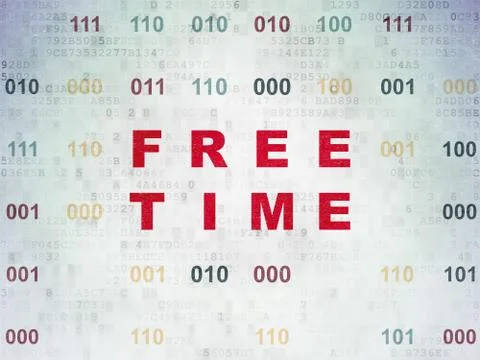 Time concept: Free Time on Digital Data Paper background Illustration