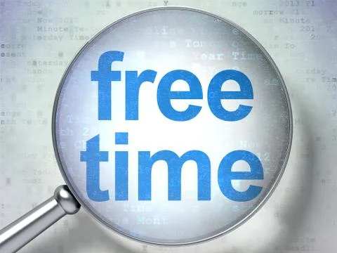 Time concept: Free Time with optical glass Illustration