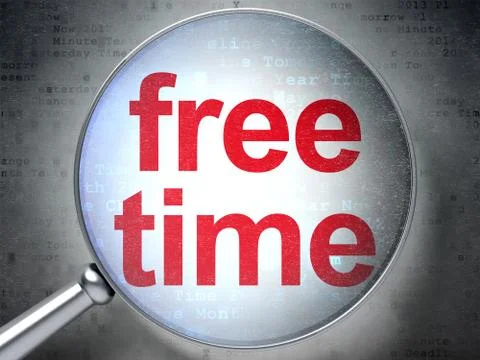 Time concept: Free Time with optical glass Stockillustratie