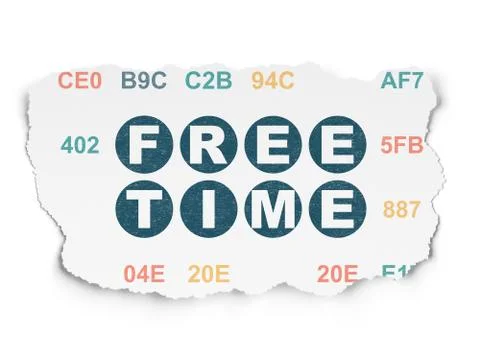 Time concept: Free Time on Torn Paper background Illustration