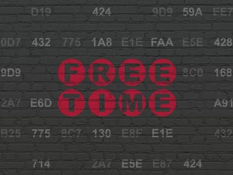 Time concept: Free Time on wall background Stock Illustration