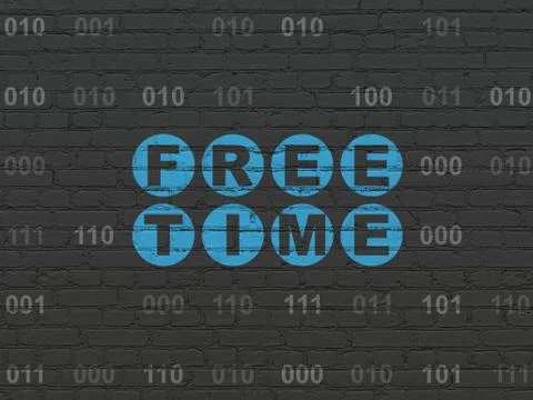 Time concept: Free Time on wall background Illustration