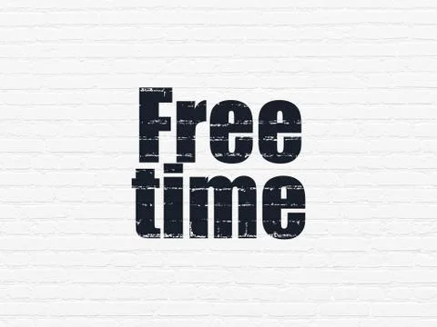 Time concept: Free Time on wall background Ilustración de archivo