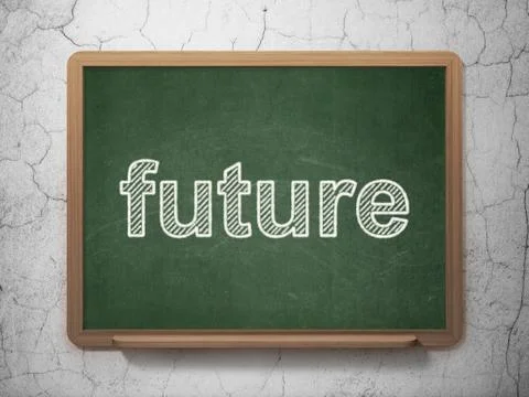 Time concept: Future on chalkboard background Stock Illustration